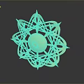 Artistic Golden Metallic Sculpture With Intricate Interlaced Patterns And Central Sphere