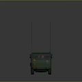 Green Military Vehicle With Six Wheels Two Antennas Armored Body And Military Design