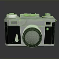 Vintage Electronic Camera Featuring Classic Design Metal Body And Lens