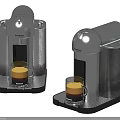 Silver Nespresso Coffee Machines Brewing Layered Latte In Kitchen Appliance Setup