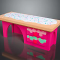 Pink Furniture With Icing Top Colorful Sprinkles Curved Legs And Drawers With Colorful Items