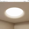 Modern Light Colored Ceiling Design With Recessed Round Light Fixture 3d model