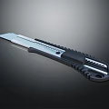Sturdy Utility Knife With Black Handle Metal Blade Serrated Edge And Non Slip Grip