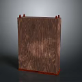 Sturdy Wooden Vertical Cabinet With Brown Wood Grain And Red Top Brackets