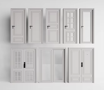 American swing door combination 3d model