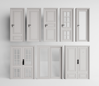 American swing door combination 3d model