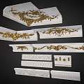 European eave corner line carved plaster line model 3d model
