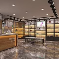 Elegant Modern PHENIXCOLI Store Interior with Display Shelves Counter and Lighting