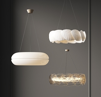 Modern cream chandelier 3d model