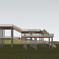 New Chinese Style Viewing Platform Landscape Platform Landscape Structure Mountain Viewing Platform 3d model