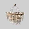 Elegant Modern Feather Chandelier With Golden Accents For Home Interior Decor