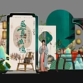 Traditional Chinese Summer Photo Spot With Ancient Decor Hanfu Figure Lotus And Lanterns