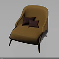 Modern Orange Lounge Chair With Soft Purple Cushions And Comfortable Design