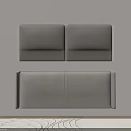 Gray Upholstered Double Panel Headboard Bedding Set For Modern Bedroom Design 3d model