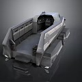 Modern Tank Cockpit Interior With Driver Seat Control Panels And Dashboard Design