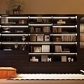 Modern Middle Ancient Bookcase Books Lazy Sofa Floor Lamp 3d model