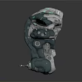 Futuristic Sci fi Mechanical Structural Component With Extended Appendages And Green Accents