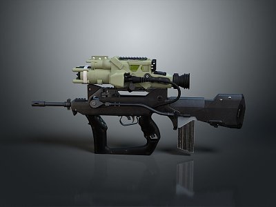 Sniper rifle sight sniper rifle sci-fi sniper rifle semi-automatic rifle combat rifle 3d model