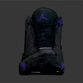 Grey Sneakers With Purple Soles Green Logo And Textured Upper Design