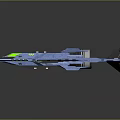 Futuristic Fighter Jet Model In Blue Gray With Detailed Wings Aerodynamic Fuselage And Green Accents