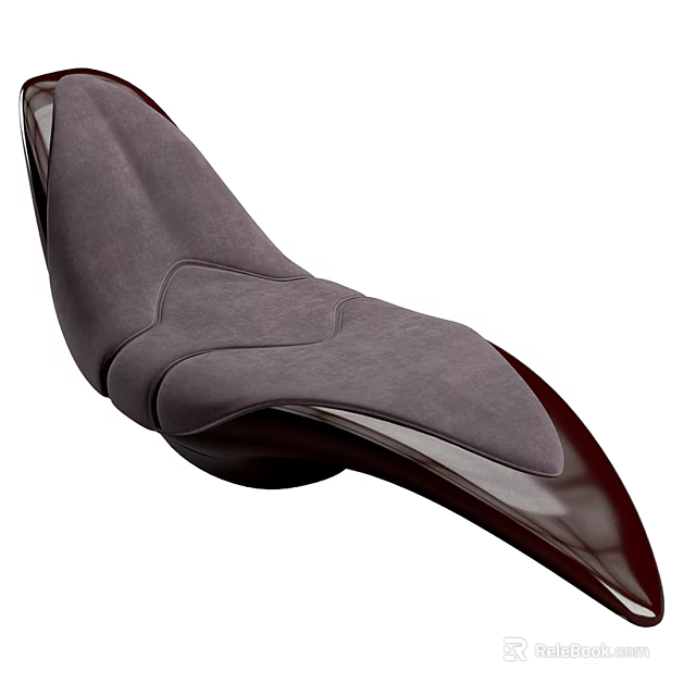 Modern Lounge Chair With Streamlined Design Gray Upholstery And Dark Frame 3d model 