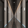 Modern aisle hotel aisle corridor 3d model