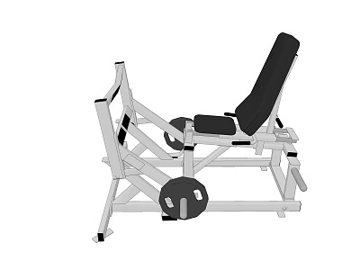 Sturdy Weight Bench Press Equipment with Black Seat White Metal Frame and Barbell Plate 3d model