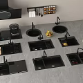 Sink Vegetable Sink Embedded Sink Vegetable Sink Faucet Sink Wash Basin Gas Stove 3d model