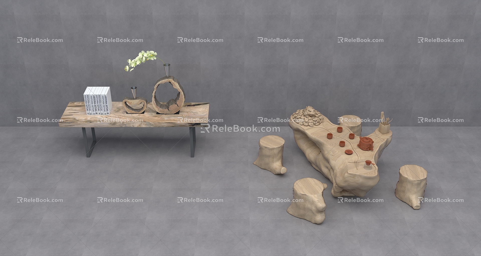 root carving tea sea 3d model