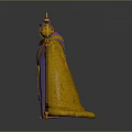 Mythical Character In Ornate Purple And Yellow Robe With Golden Staff