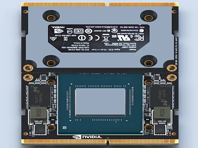 Industrial Grade Equipment Featuring NVIDIA Chip Circuit Board Heatsink And Electronic Components 3d model