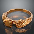 High Quality Golden Carved Hardware Tool with Gemstone Accent and Ornate Design