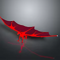 Game Movie Character Red Dragon With Large Wings 3D Rendered Fantasy Design