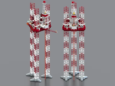 Offshore drilling platform, oil platform, jack-up drilling platform 3d model