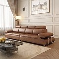 Antique Sofa Leather Sofa 3d model