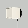 Modern Square Fabric Wall Lamp With White Shade Warm Light And Metal Base