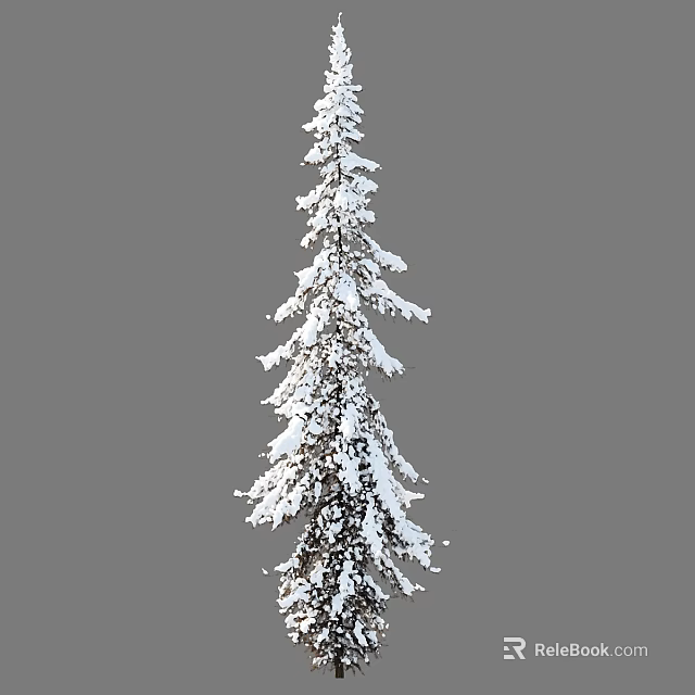 Tall Snow Covered Arbor With Dense Branches And White Snow 3d model 