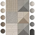 Building Components With Geometric Tile Patterns Various Shapes And Neutral Tones 3d model