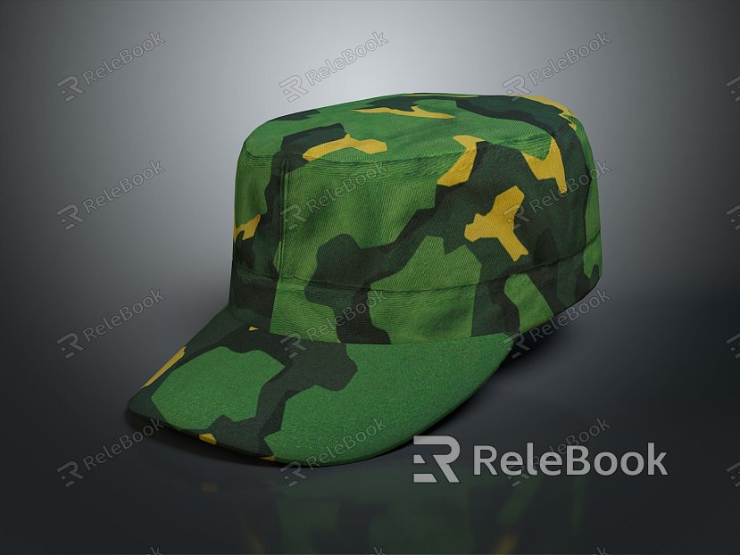 Military Hat Camouflage Hat Police Hat Officer Hat Realistic Model Cartoon Model PBR model