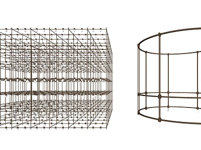 Geometric Chandelier Grid Design With Cube And Circular Frame Structure 3d model
