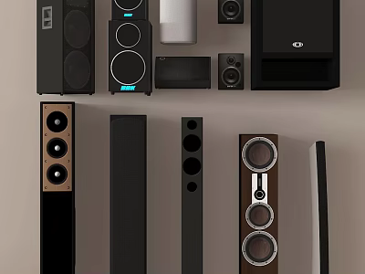 High Quality Home Audio Headphones And Speakers With Modern Design And Varied Styles 3d model