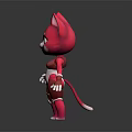 Pink Cat Game And Movie Character With Big Yellow Eyes Red Outfit And White Gloves