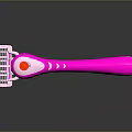 Pink Shaving Razor With Ergonomic Handle Red Button And Safety Blades