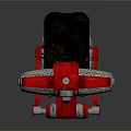 Detailed Red Single Wheeled Robot With Mechanical Antenna And Camera Design