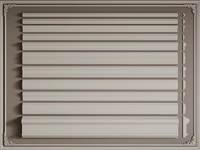 Decorative Gypsum Molding With Striped Linear Patterns And Ornamental Edges For Interior Design 3d model