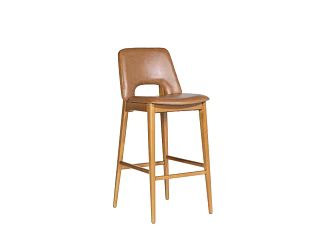 Nordic Solid Wood Bar Chair Bar Backrest High Stool Antique Bar Chair Solid Wood Island Table Chair 3d model