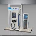 EV Station Structure With Charging Ports And Digital Display Screen 3d model
