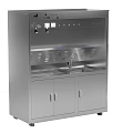 Stainless Steel Mobile Storage Cabinet with Top Control Panel and Sink 3d model