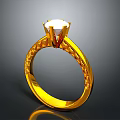 Elegant Gold Ring With Sparkling Diamond And Intricate Band Design For Daily Use