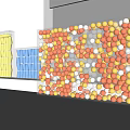 Modern Decorative Transparent Containers With Colorful Balls And Lighting Effects On White Base With Reflections